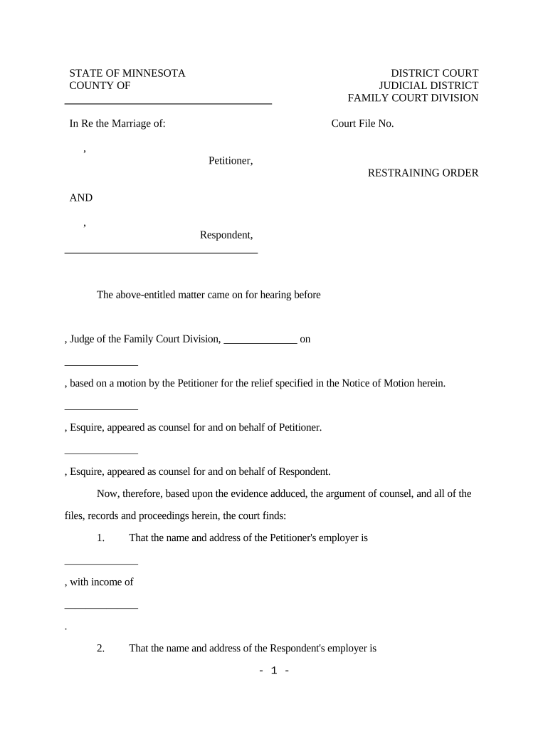 Protective Order with  Form