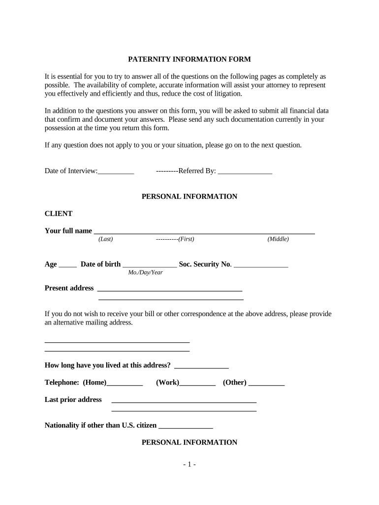 Information Form Sheet Download