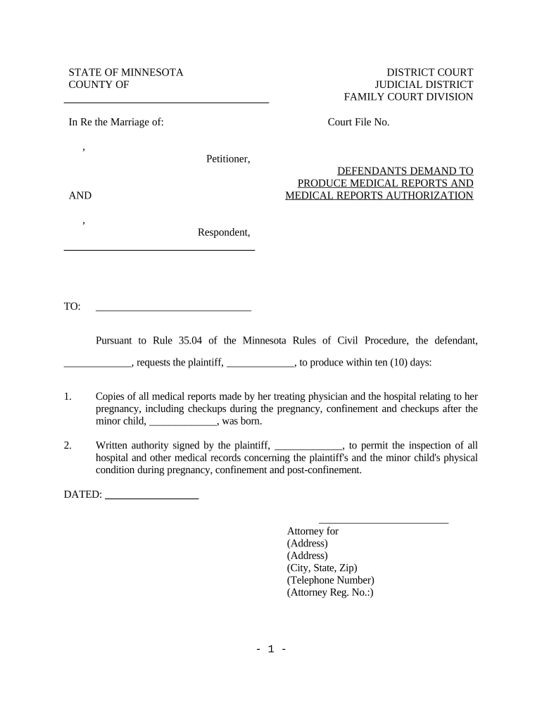 Discovery Defendant Demand  Form