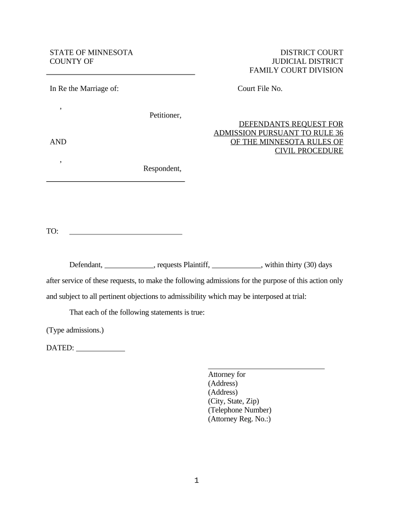 Minnesota Rule  Form