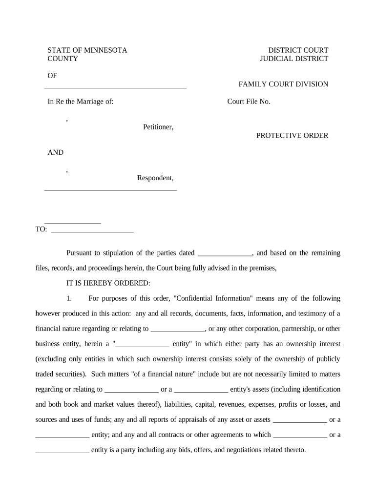 Mn Protective Order  Form