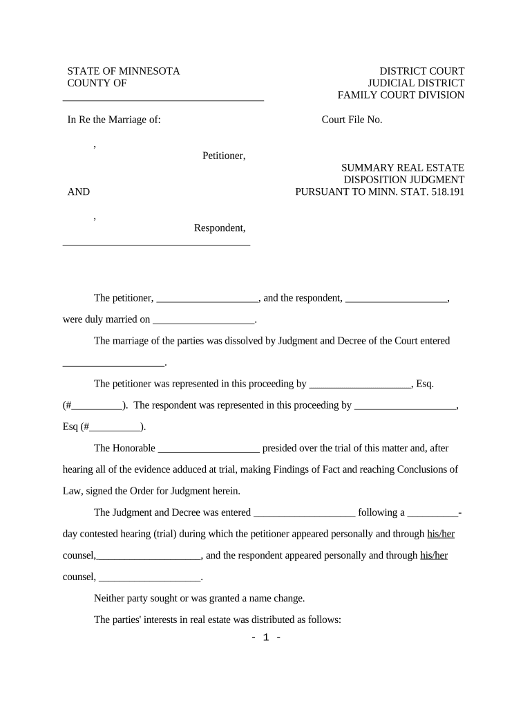 Minnesota Disposition  Form