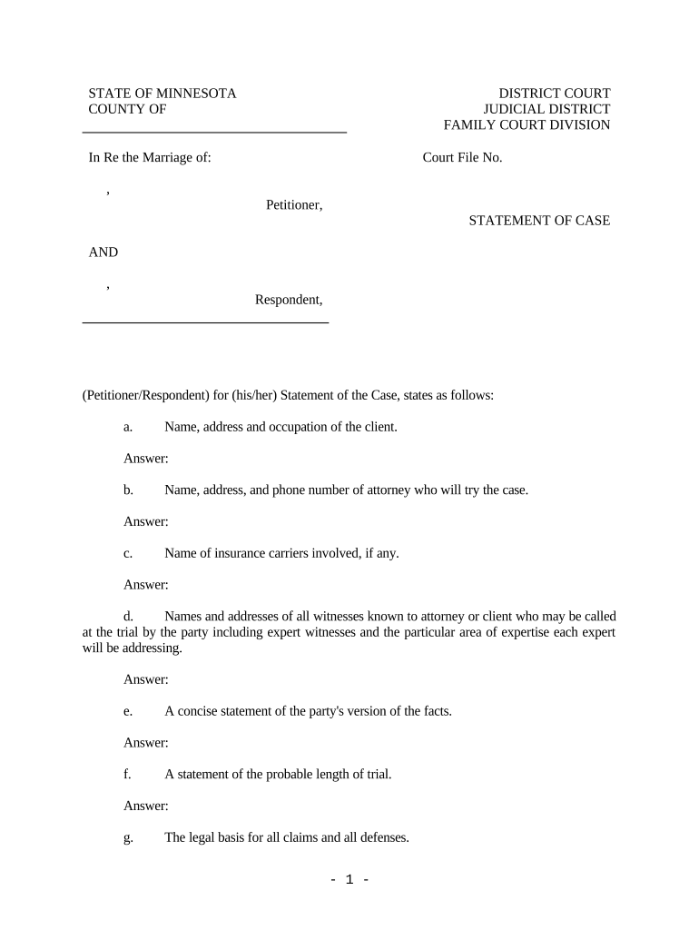 Statement Case Form