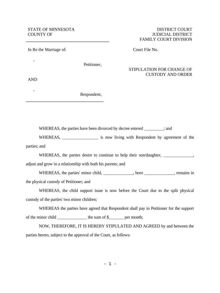 Custody Court Form