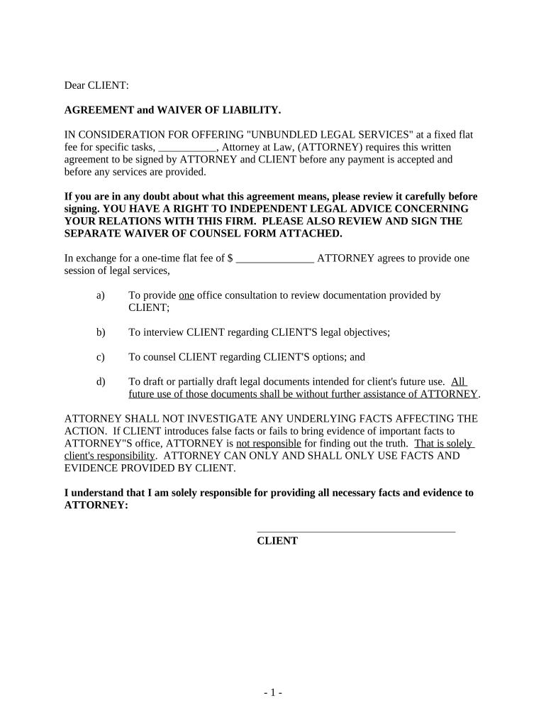 Letter Regarding Employment Agreement for Limited Task and Waiver of Liability Minnesota  Form