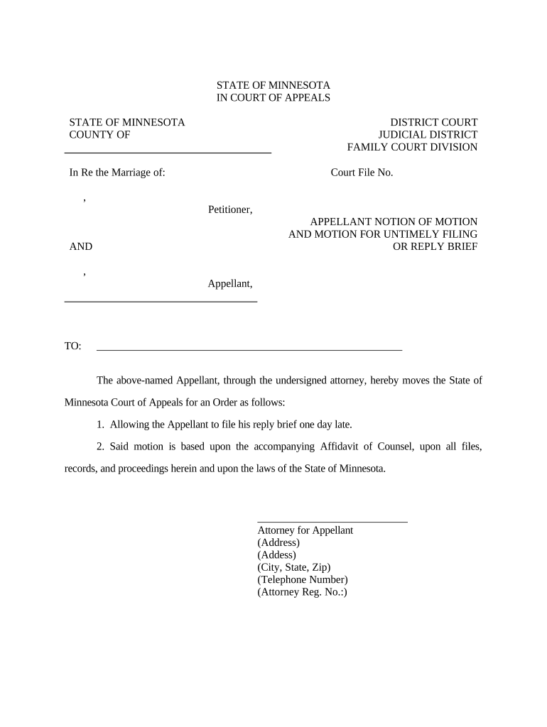 Motion Late Filing  Form