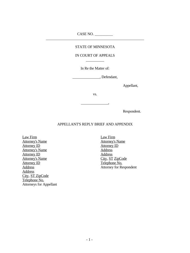 Mn Appellant Court  Form