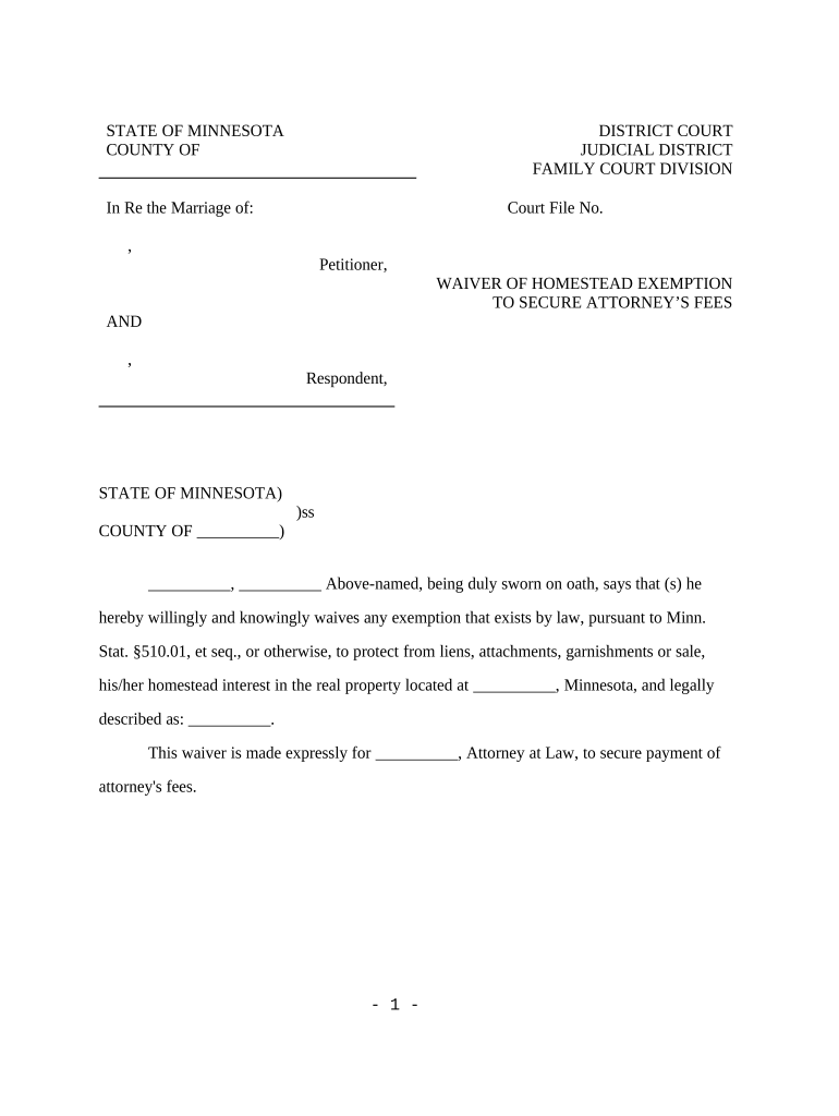 Minnesota Homestead  Form