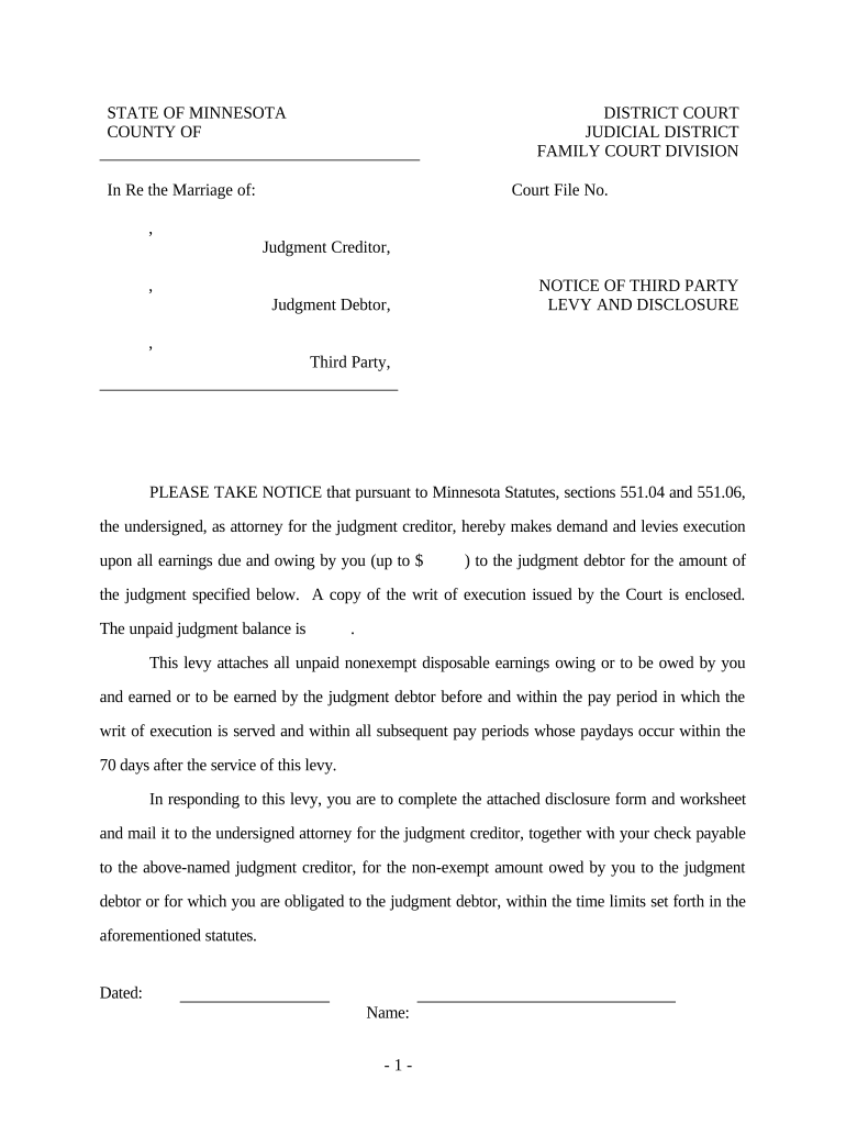 Minnesota Levy  Form