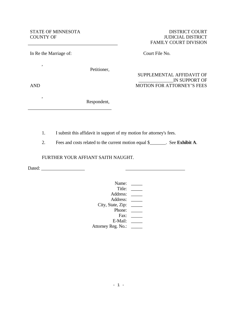 Affidavit Support Template  Form