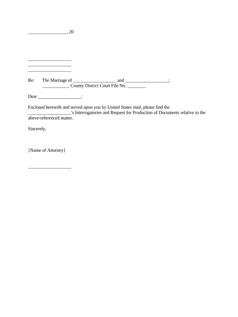 Discovery Cover Letter for Service of Discovery Requests Minnesota  Form