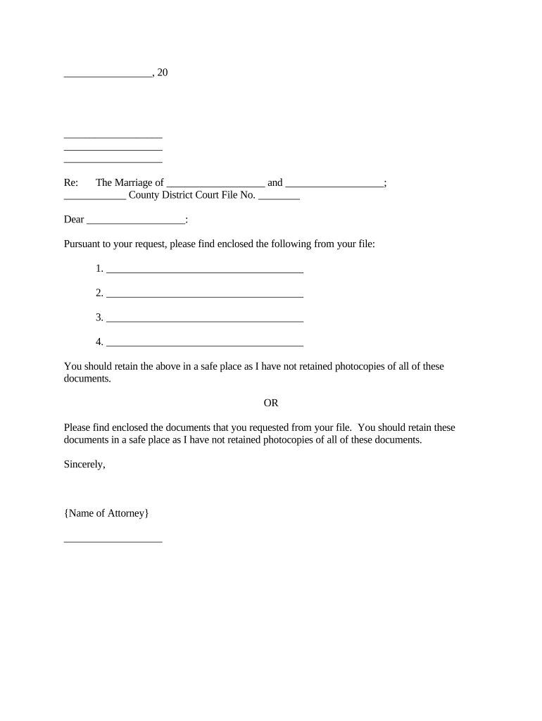 Letter to Client Enclosing Photocopies of Documents Minnesota  Form