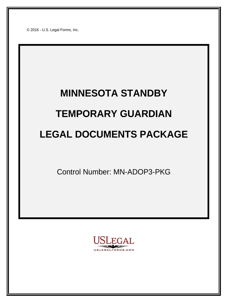 Minnesota Standby Temporary Guardian Legal Documents Package Minnesota  Form