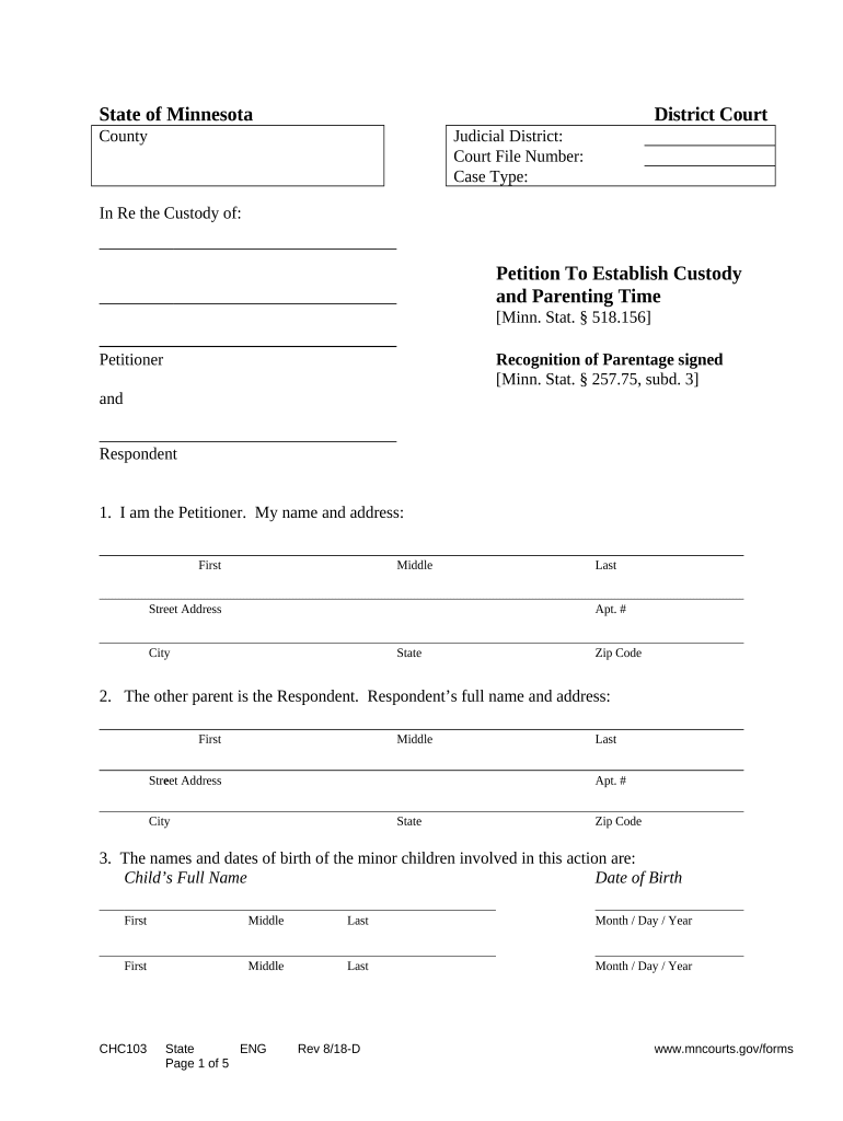 Minnesota Affidavit Support  Form