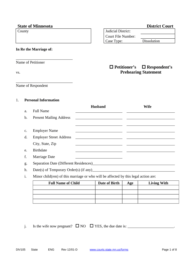 Prehearing Document  Form