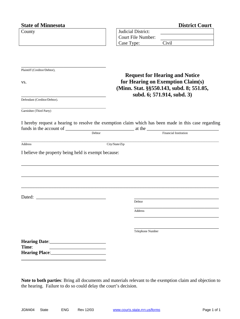Hearing Notice  Form