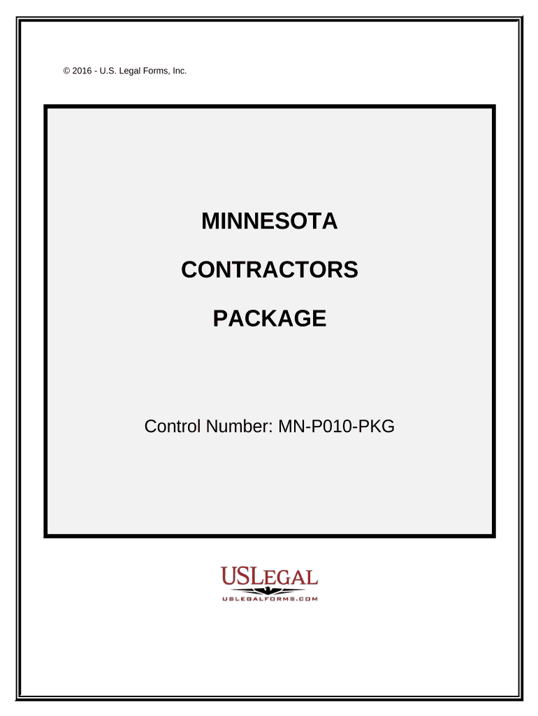 Contractors Forms Package Minnesota