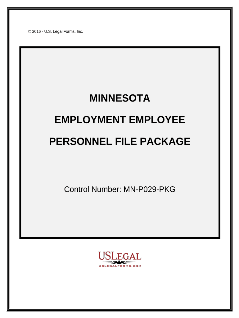 Employment Employee Personnel File Package Minnesota  Form