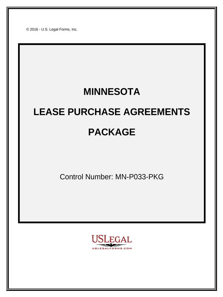 Lease Purchase Agreements Package Minnesota  Form