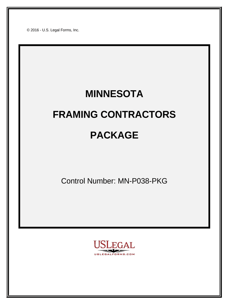 Framing Contractor Package Minnesota  Form