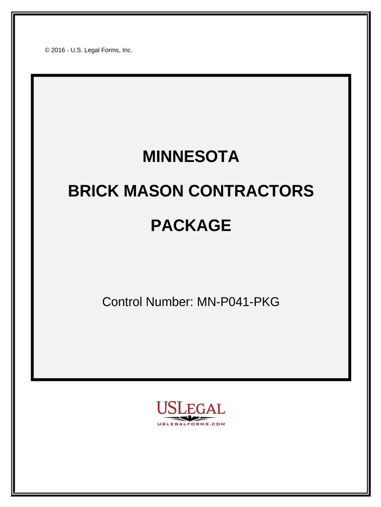 Brick Mason Contractor Package Minnesota  Form
