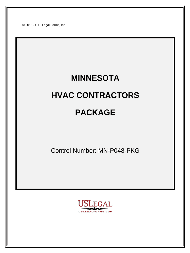 HVAC Contractor Package Minnesota  Form