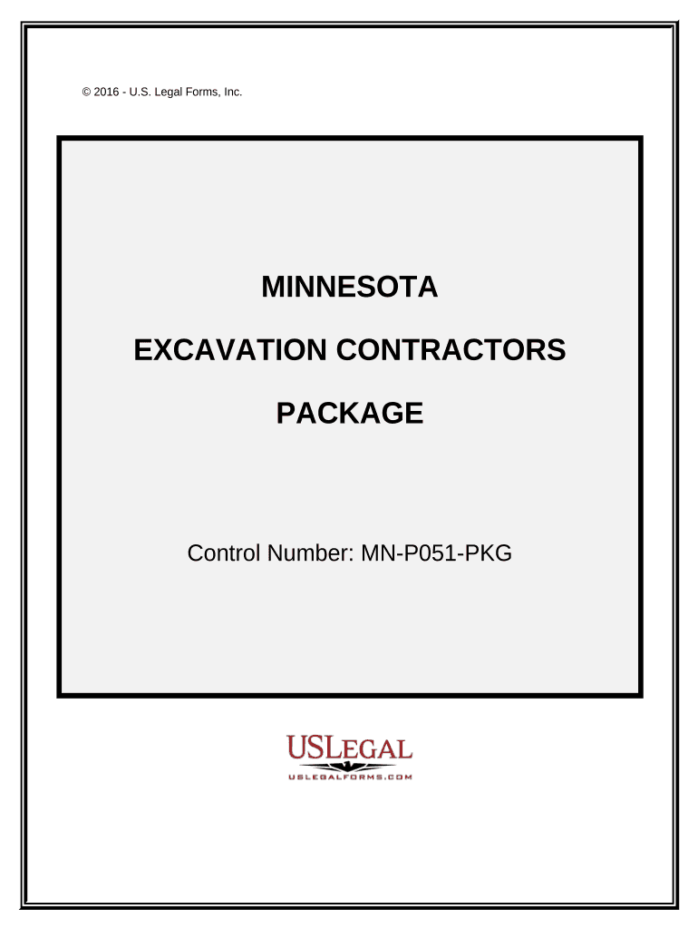 Excavation Contractor Package Minnesota  Form