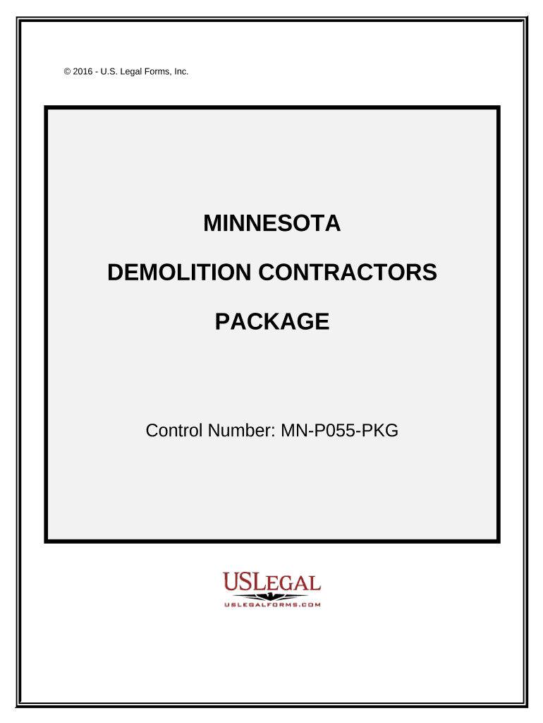 Demolition Contractor Package Minnesota  Form