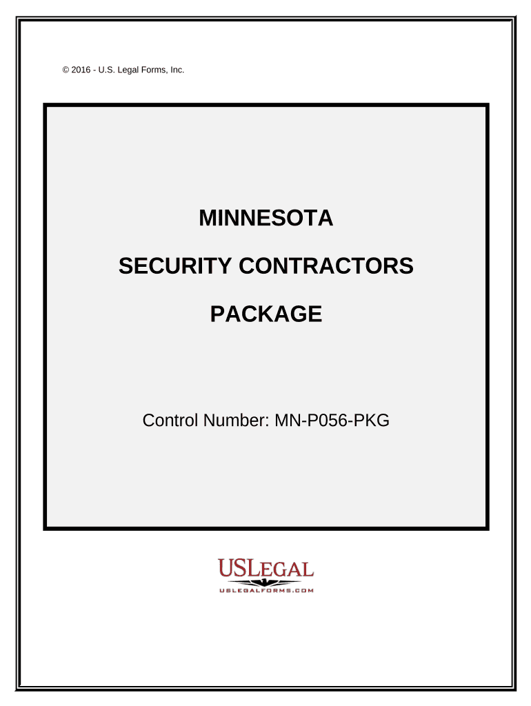 Security Contractor Package Minnesota  Form