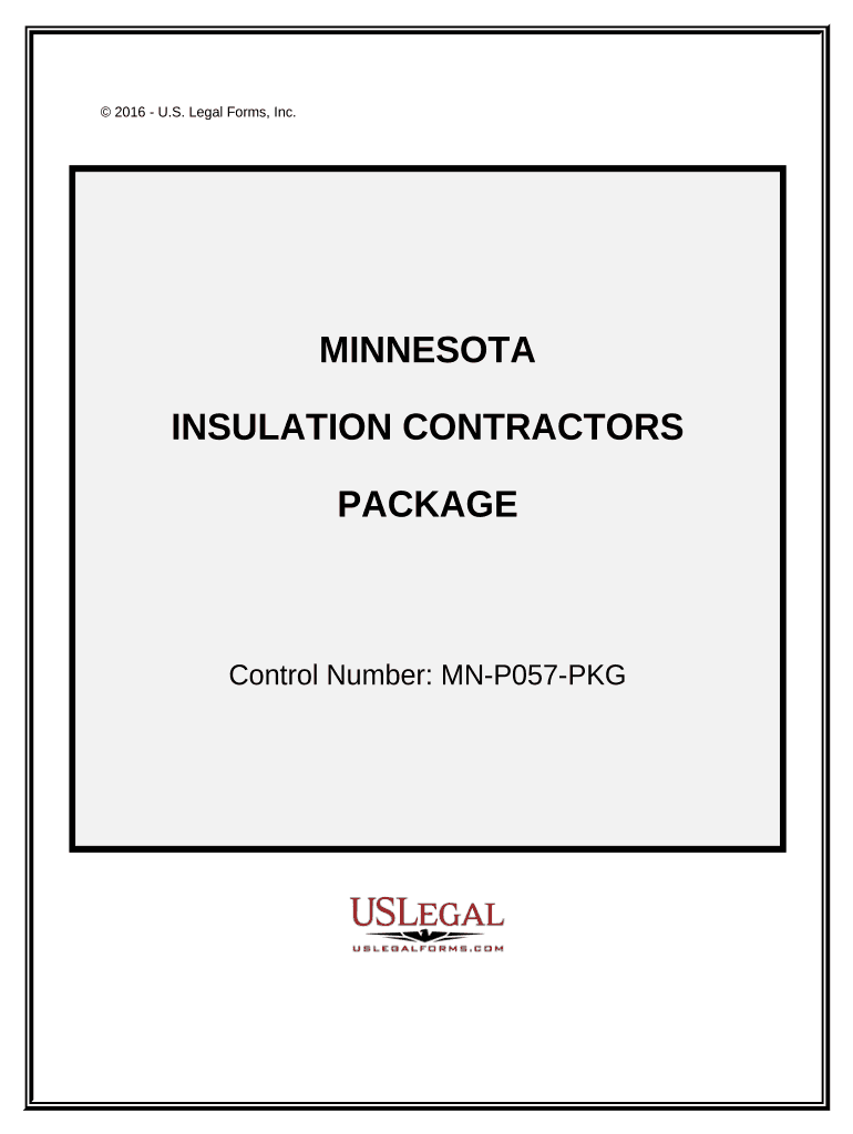 Insulation Contractor Package Minnesota  Form