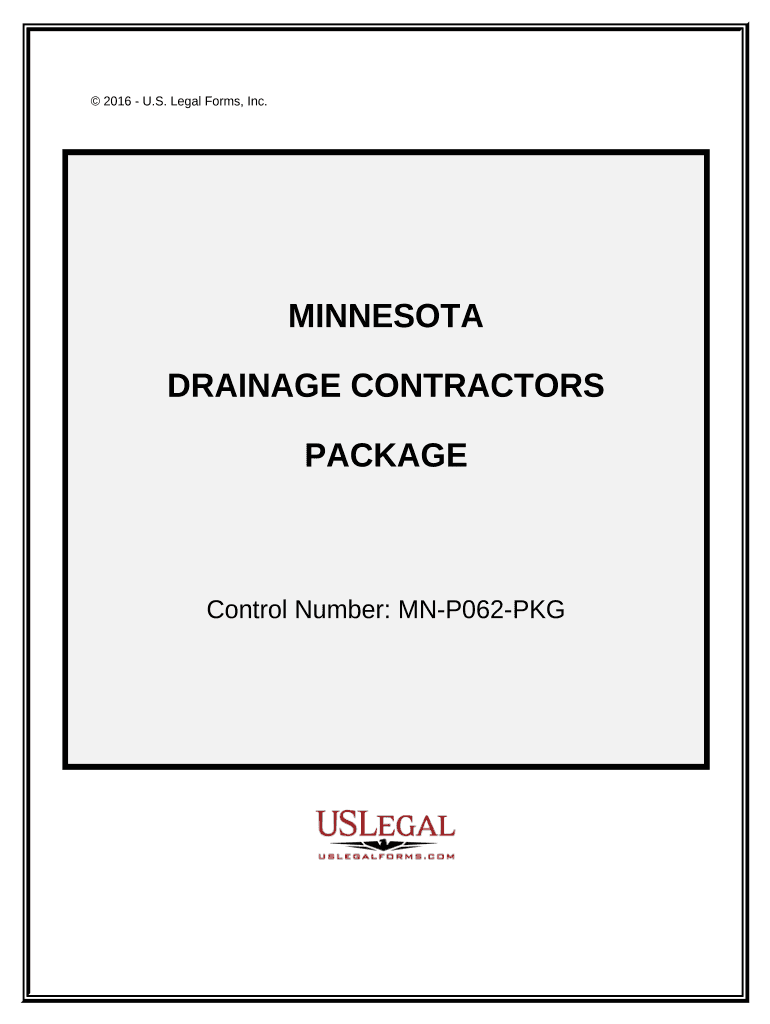 Drainage Contractor Package Minnesota  Form