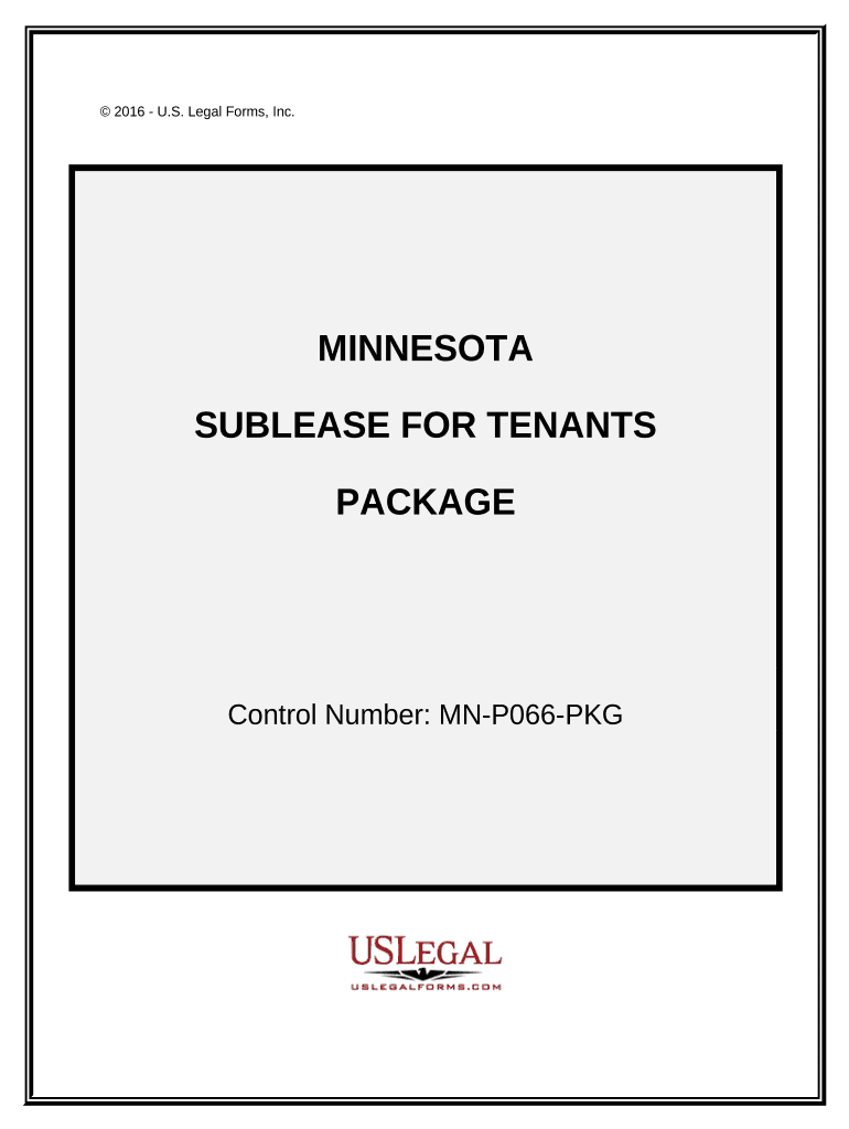 Landlord Tenant Sublease Package Minnesota  Form