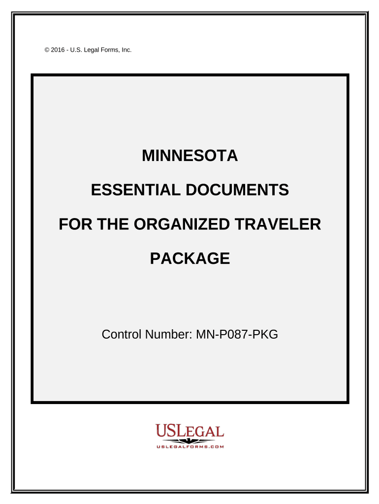 Essential Documents for the Organized Traveler Package Minnesota  Form