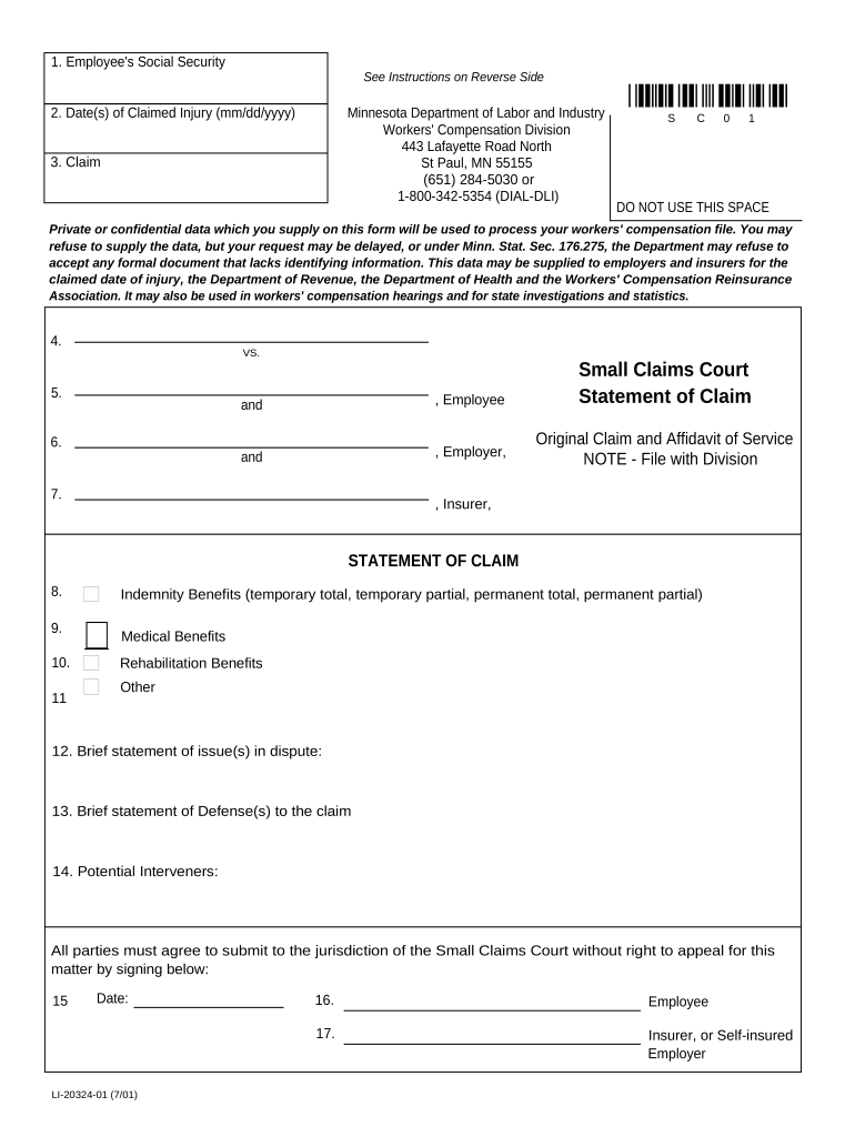 Small Claims Court  Form