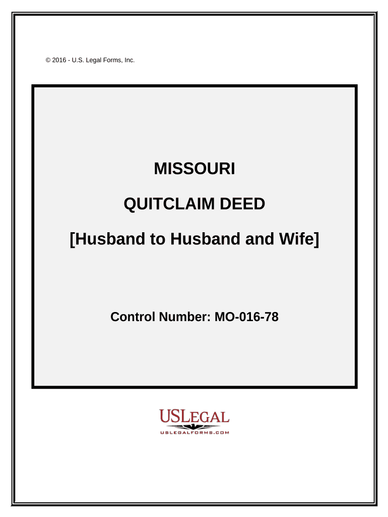 Quitclaim Deed from Husband to Himself and Wife Missouri  Form