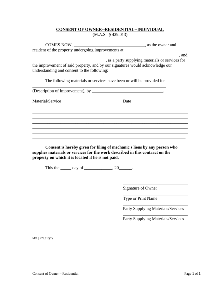 Missouri Consent  Form