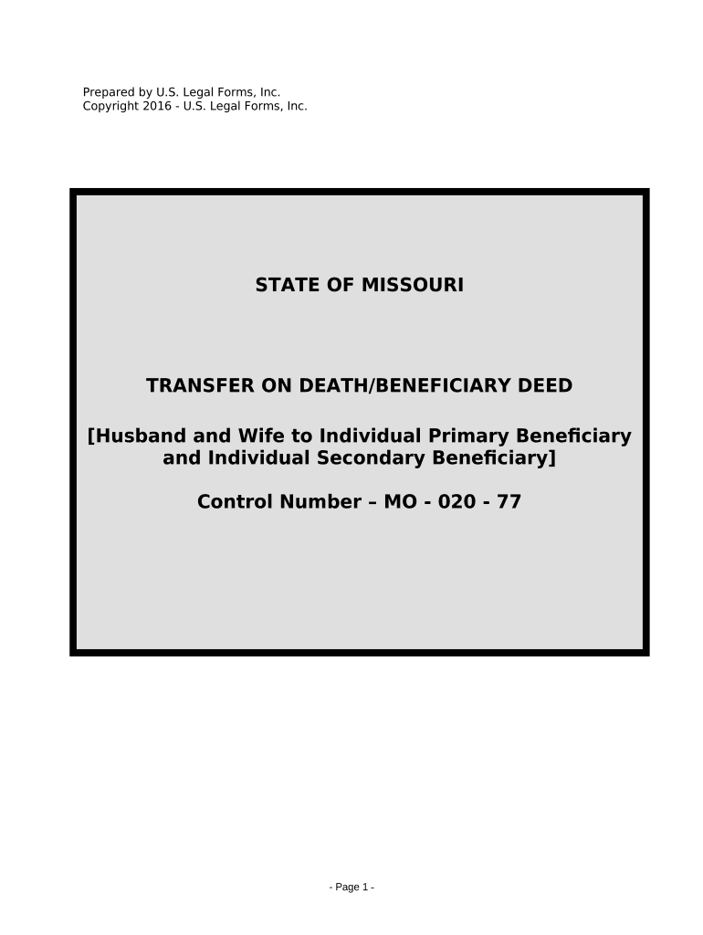 Missouri Tod Deed  Form