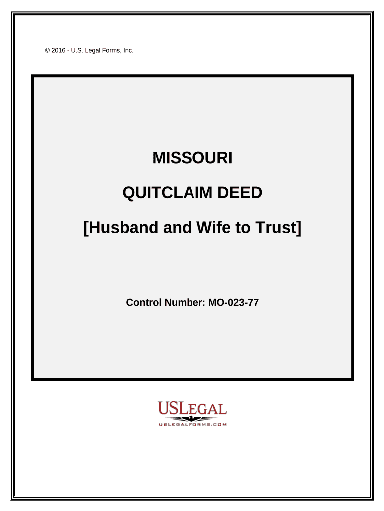 Quitclaim Deed Husband Wife  Form