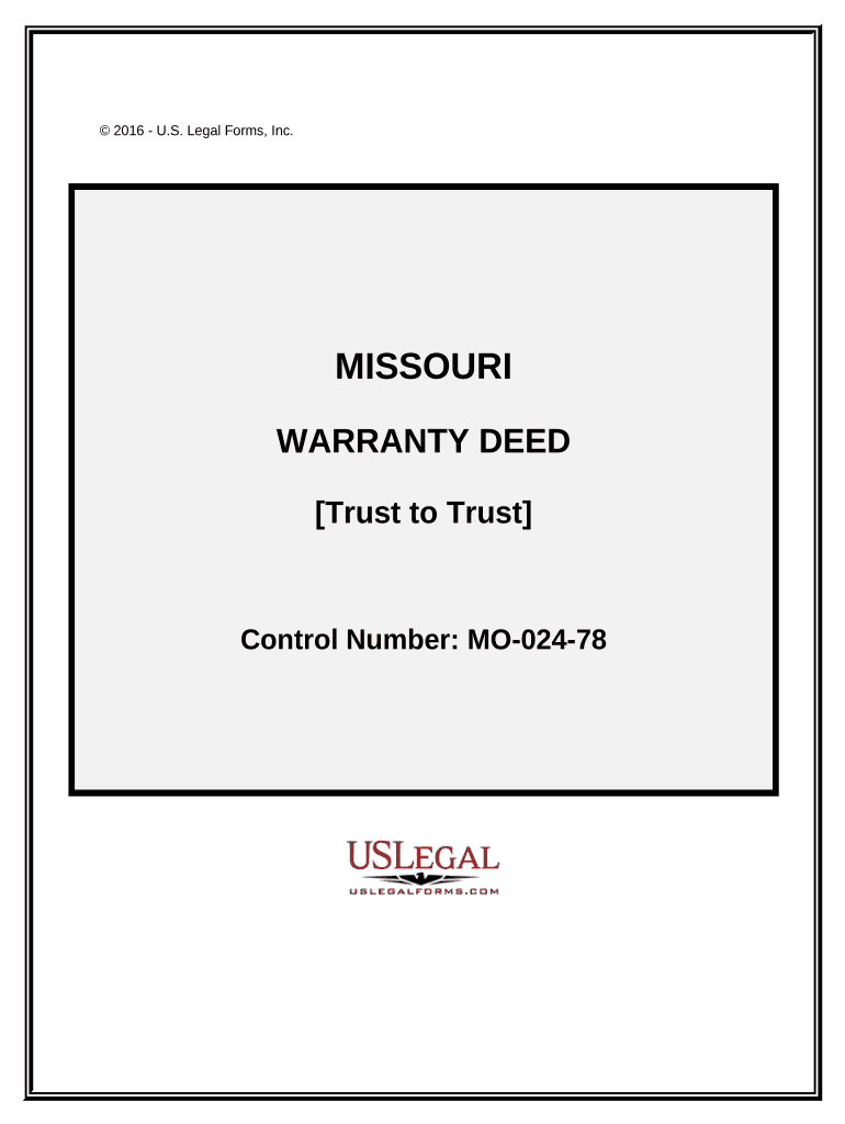 Warranty Deed Trust to Trust Missouri  Form