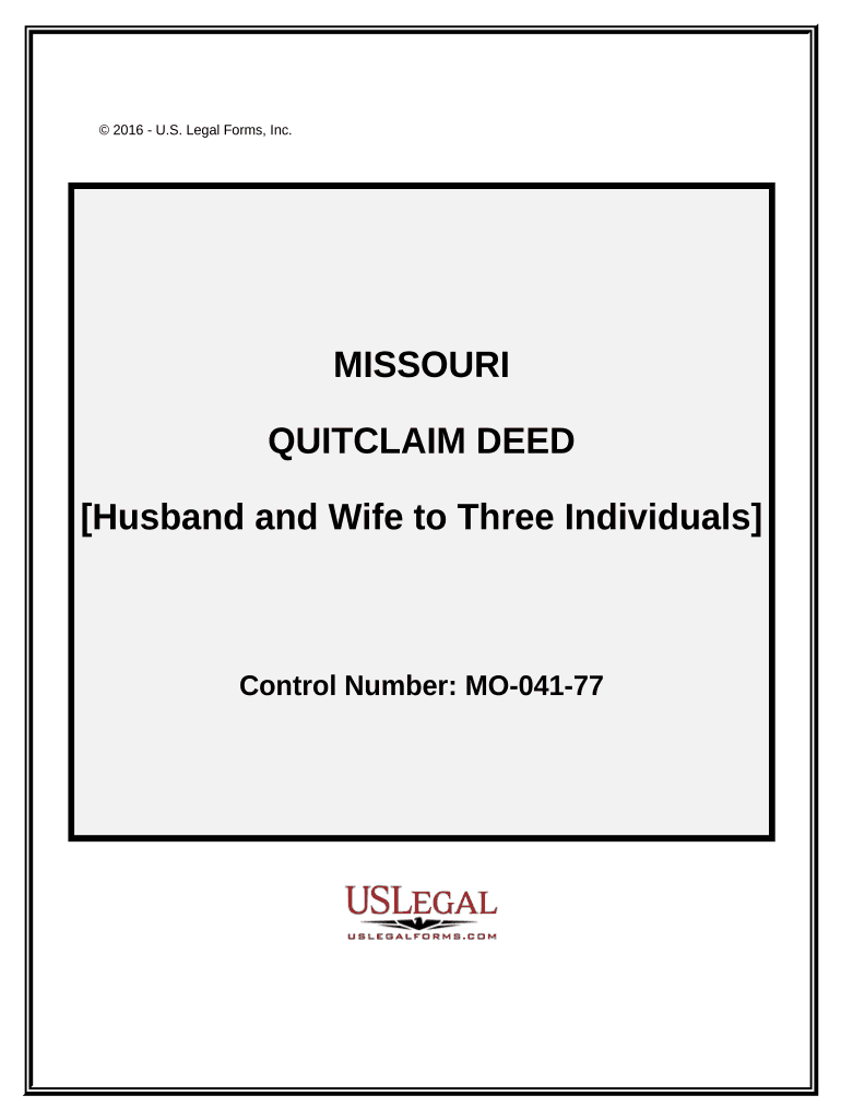 Quitclaim Deed Husband and Wife to Three Individuals Missouri  Form