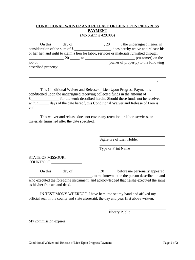 Mo Release Lien  Form