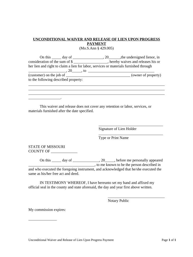 Missouri Waiver  Form