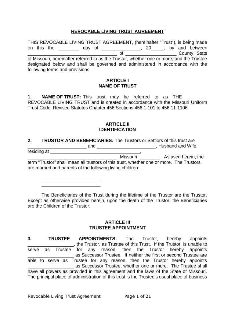 Missouri Trust  Form