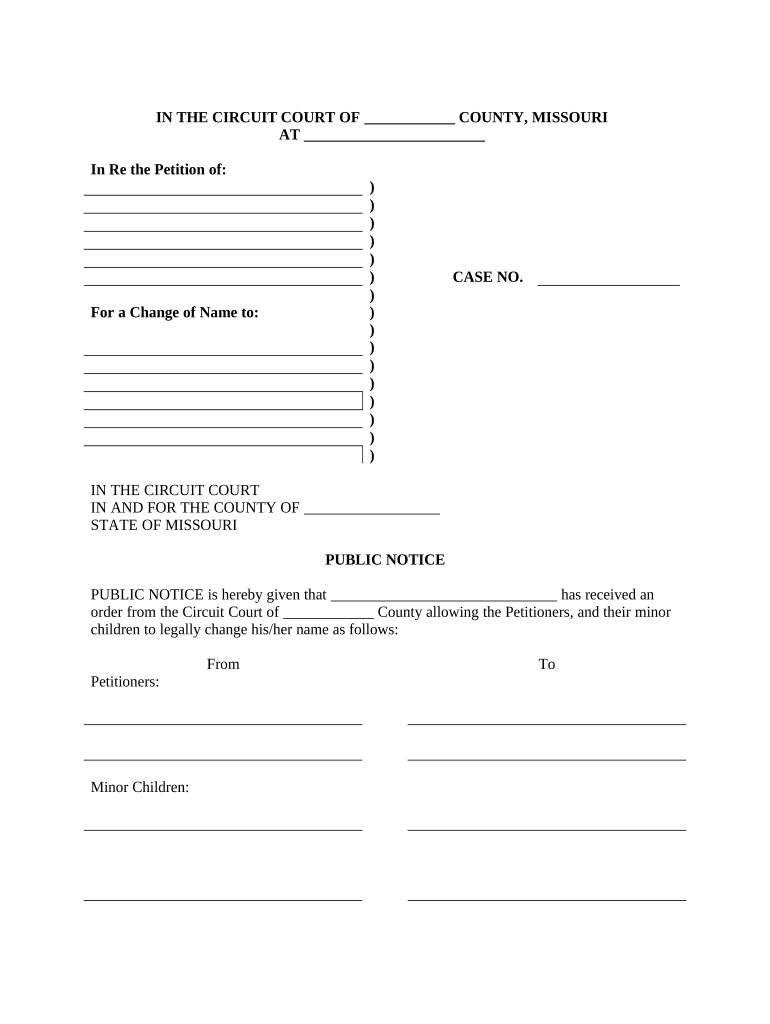 Notice Name Change  Form