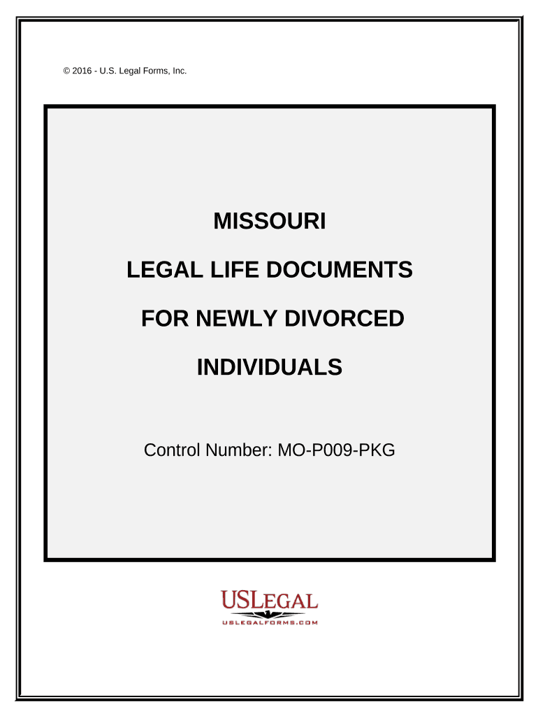 Newly Divorced Individuals Package Missouri  Form