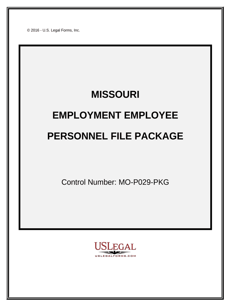 Employment Employee Personnel File Package Missouri  Form