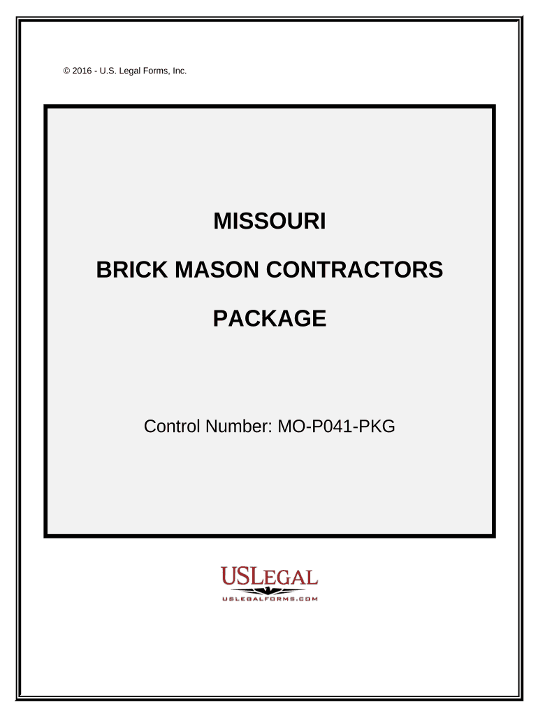 Brick Mason Contractor Package Missouri  Form