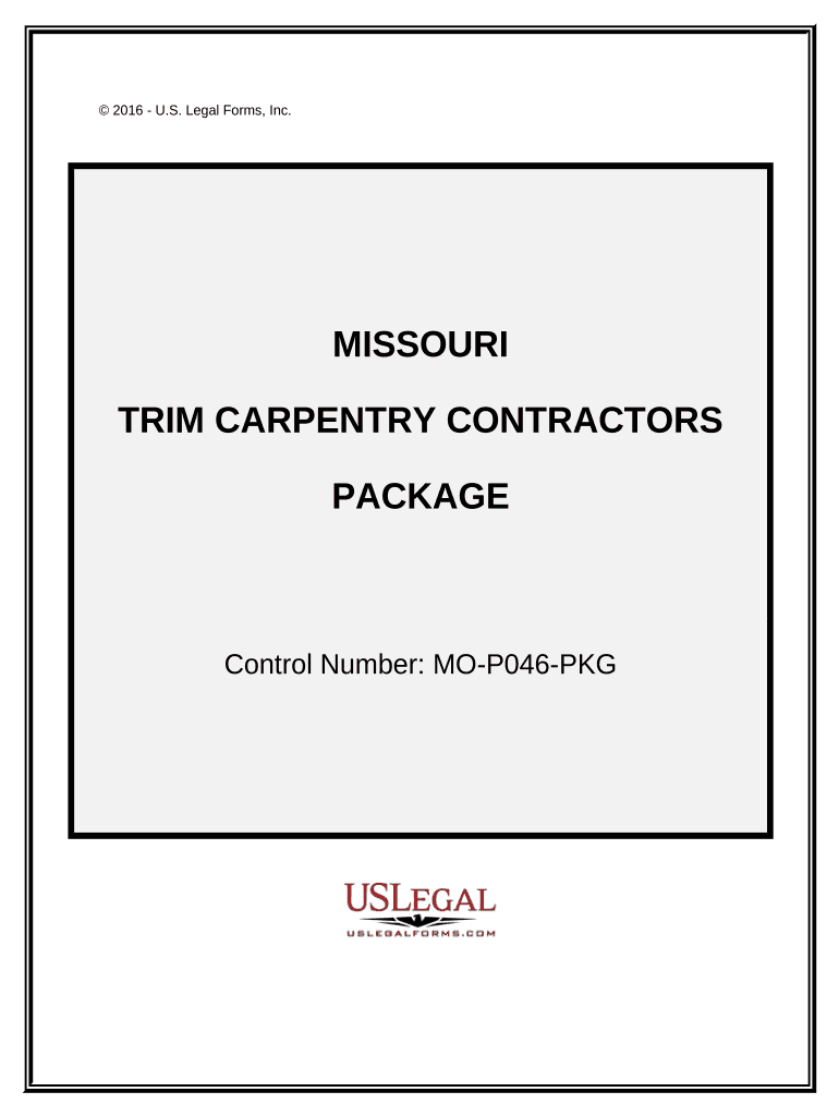 Trim Carpentry Contractor Package Missouri  Form