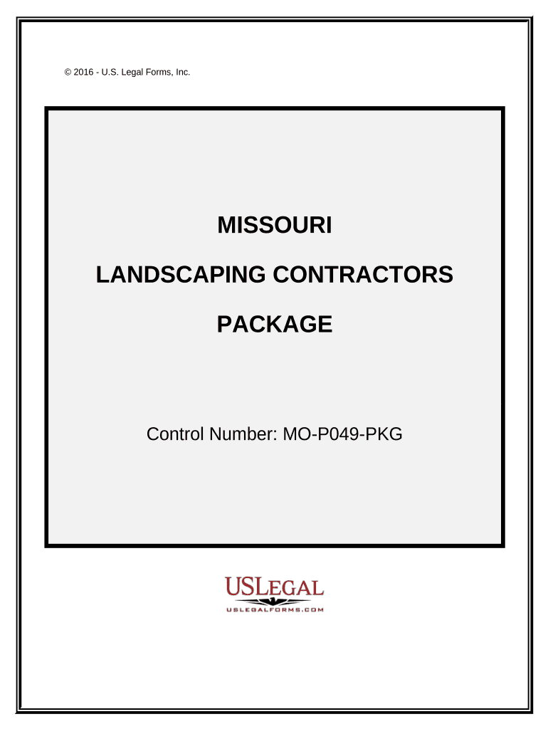 Landscaping Contractor Package Missouri  Form