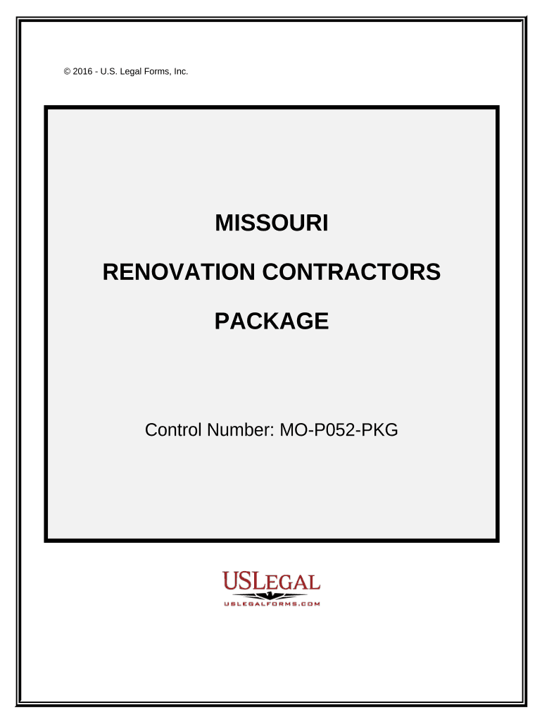 Renovation Contractor Package Missouri  Form